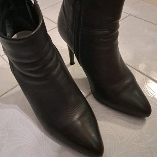 Tsouderos leather ankle boots like new, size 39, 10 cm heel