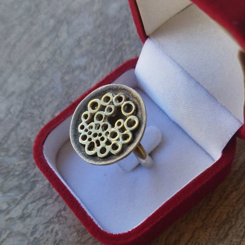 925 Vintage Silver Ring Size 17 Adjustable