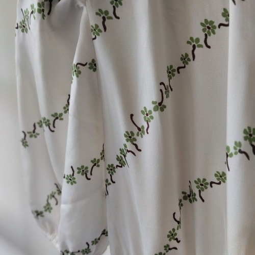Lumina satin dress like new, white and green, size S