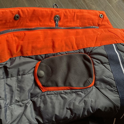 Nautica waterproof orange jacket with reflective lines