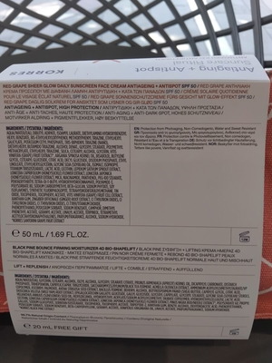 Korres Red Grape Glowy Sunscreen SPF50 Set with Gifts
