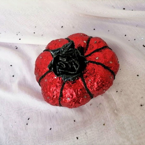 Large red papier mache pumpkin new