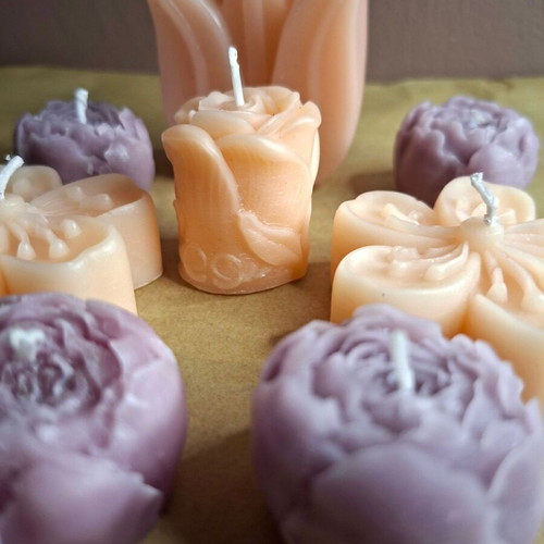 Blossom & Tulip Garden Set of 8 Handmade Decorative Candles New