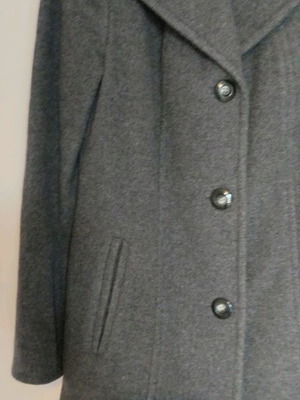 Γυναικείο παλτό κοντό γκρι σκούρο σε άριστη κατάσταση, No 44, Small
