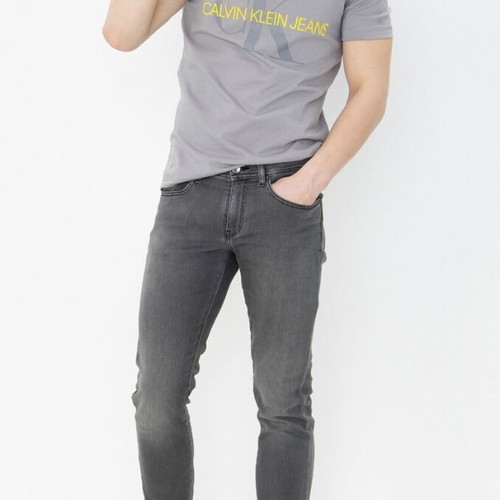Calvin Klein Vegetable Dye Monogram Slim Tee like new, gray, L