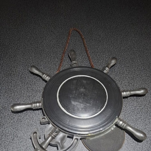 Soviet Wall Mirror Ship Wheel with Thermometer vintage, like new
