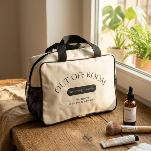 Out Off Room toiletry bag new, black and beige