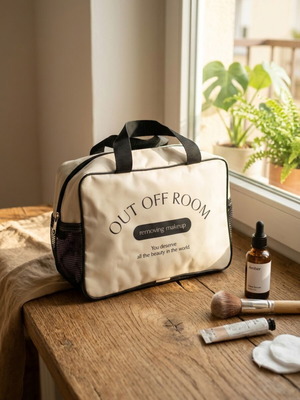 Out Off Room toiletry bag new, black and beige
