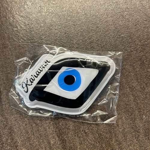 Karavan keychain new, eye design white and blue