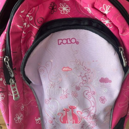Polo school backpack with cats like new