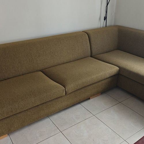 BoConcept corner sofa, olive green, 3.00 × 1.90 m