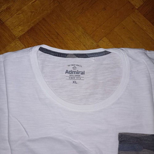 Admiral white t-shirts new, size XL, set of 2