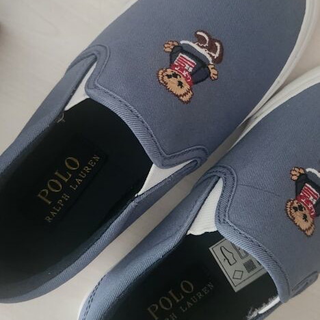 Polo Ralph Lauren Keaton Bear Slip-On shoes new, size 28, turquoise