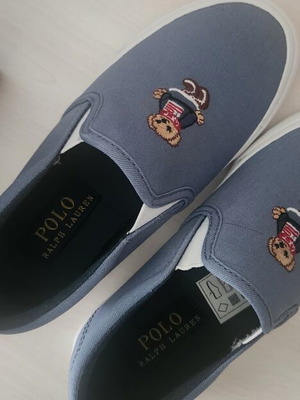 Polo Ralph Lauren Keaton Bear Slip-On shoes new, size 28, turquoise