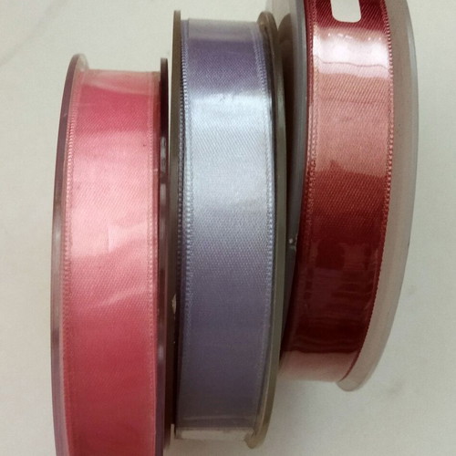 Satin ribbons new double-sided pack of 3, 1.5 cm width, 50 meters each