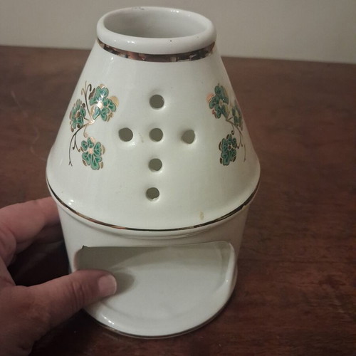 Ceramic Oil Burner Like New with Cross Pattern Holes