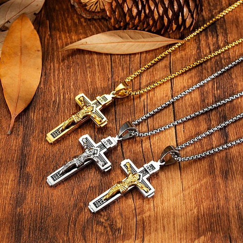 Cross Necklace Jesus Christ Crucifix 3 Models New