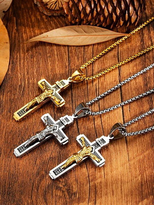 Cross Necklace Jesus Christ Crucifix 3 Models New