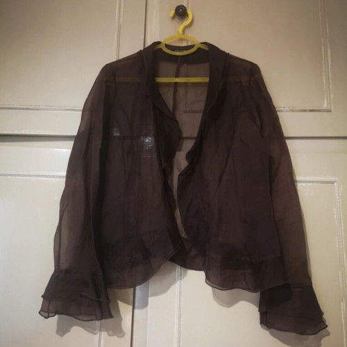 Zara sheer brown organza shirt like new, size Medium