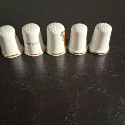 Vintage porcelain thimbles with butterfly, like new