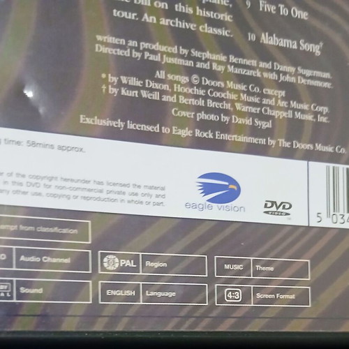 The Doors Live in Europe 1968 DVD like new, rock