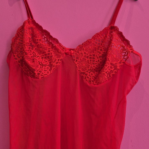 Transparent negligee red size M like new