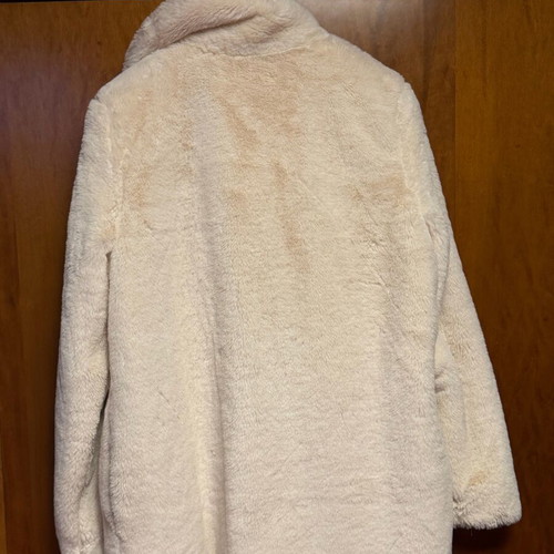Faux fur coat jacket like new, ecru, size S