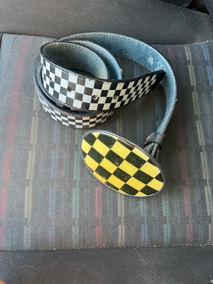 Leather belt used, black, size 115