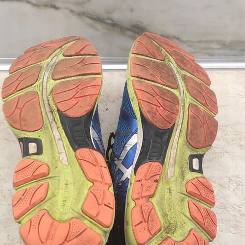 Asics Gel Nimbus 16 athletic shoe used, size 46.5, blue