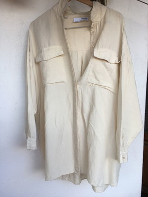 Viscose/Linen Oversized Beige Shirt XL Selected Femme like new