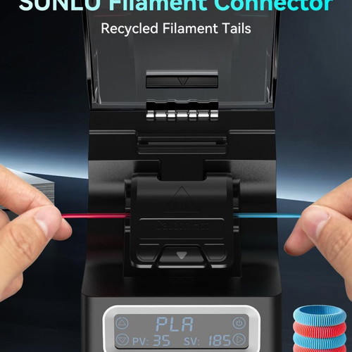 Sunlu filament connector with 200 PTFE sleeves for 3D printer, 1.75 mm