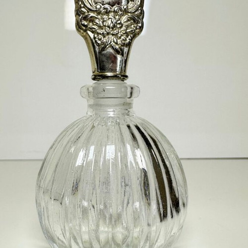 Vintage crystal perfume bottle, Victorian Baroque style