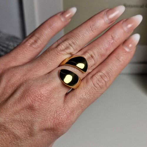 Wrap stainless steel ring 316L gold color new