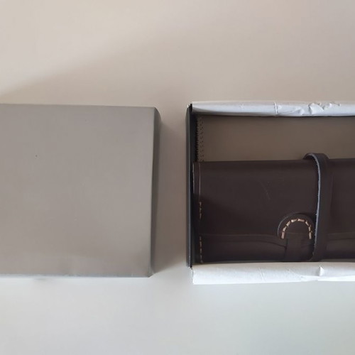 Brown and beige PU leather cigarette cases new, set of 2
