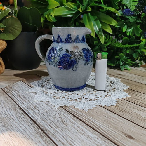 Authentic French ceramic jug from Alsace Krumeich Hubert Betschdorf 0.5L