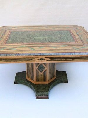 Τραπεζάκι του καφέ σε τεχνοτροπία Marquetry, καινούργιο, 80x60cm