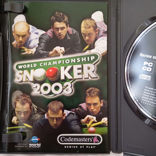 World Championship Snooker 2003 PC game used, Codemasters
