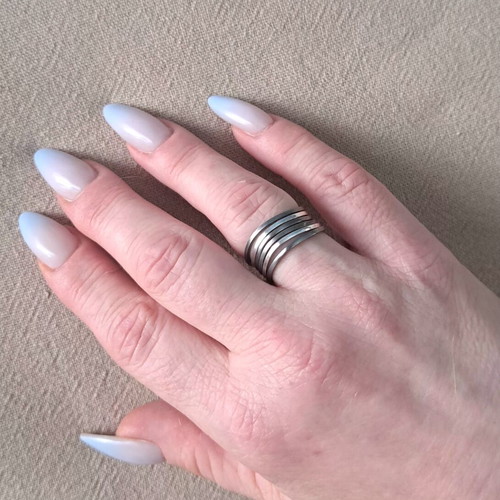 Handmade silver 925 ring set of 6 Organic Flow collection, like new