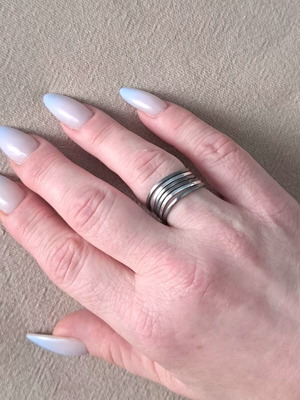 Handmade silver 925 ring set of 6 Organic Flow collection, like new
