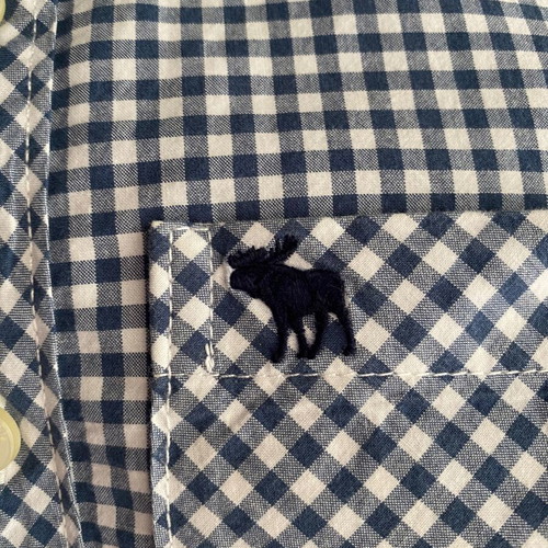 Abercrombie plaid short-sleeve shirt for boys 9 years like new, blue white