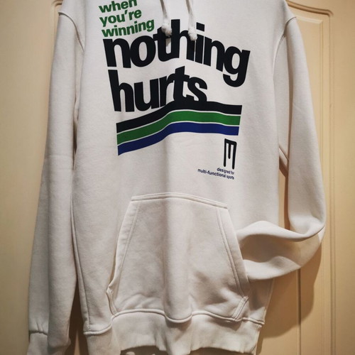 White hoodie with pocket like new, size L