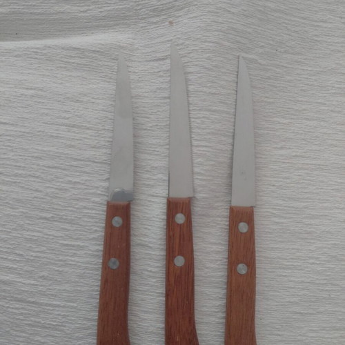 Solingen Knife Set 3 Pieces Stainless Steel Wooden Handle