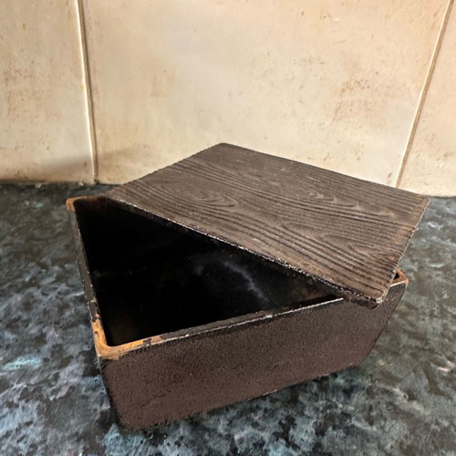 Ashtray with metal lid used