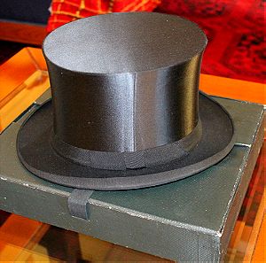 Αυθεντικό καπέλο όπερας του 1920 - κύλινδρος, στη θήκη του