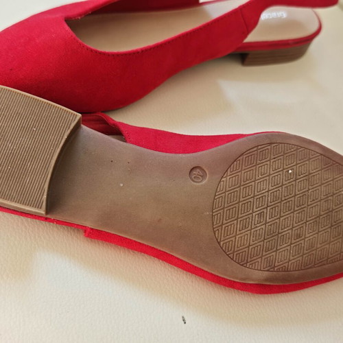 Red ballerina flats, size 40, 25 cm insole
