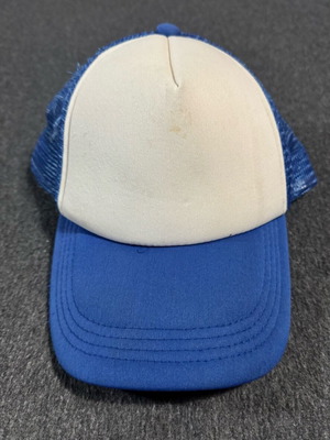 Blue mesh hat used with defects, ideal for painting
