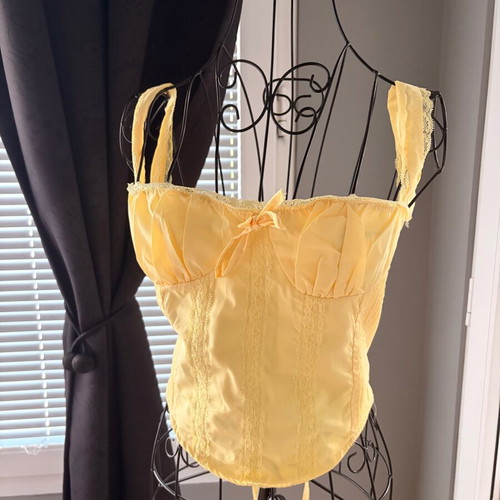 Summer top, yellow, size M