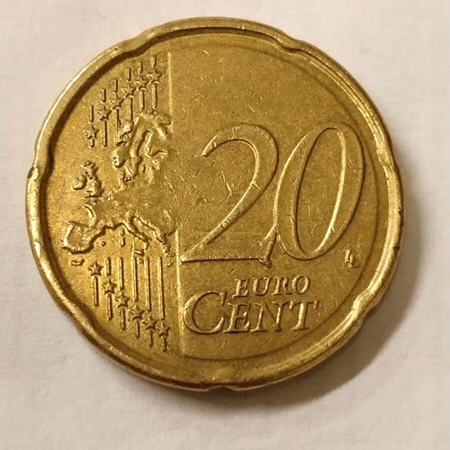 20 Euro Cent Coin used, Belgium 2012 with minting errors