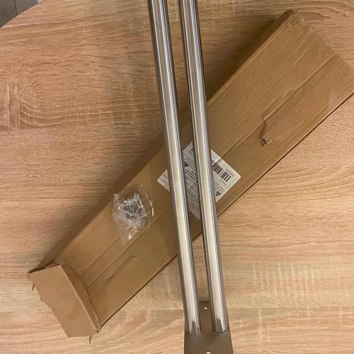 Wall-Mounted Double Towel Rack Inox new, silvery stainless steel