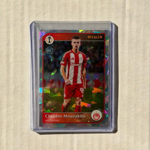 2024-25 Topps Merlin UEFA Christos Mouzakitis Ice Refractor RC #134 Olympiacos καινούργιο